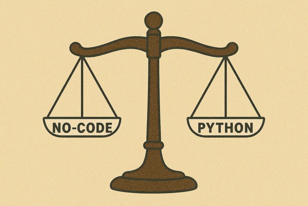 ノーコードとPython講座の比較
