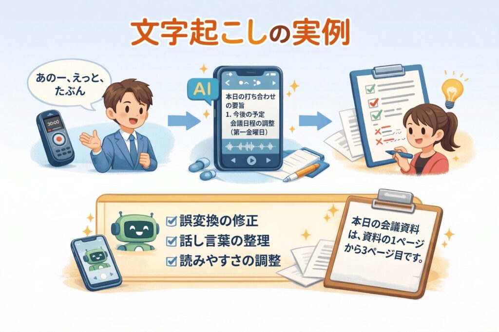 文字起こしの実例
